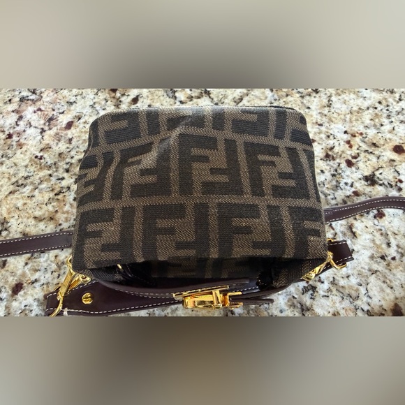 Fashion Zucca Mini Bag Canvas Mono Leather Gold Hardware - Picture 9 of 12